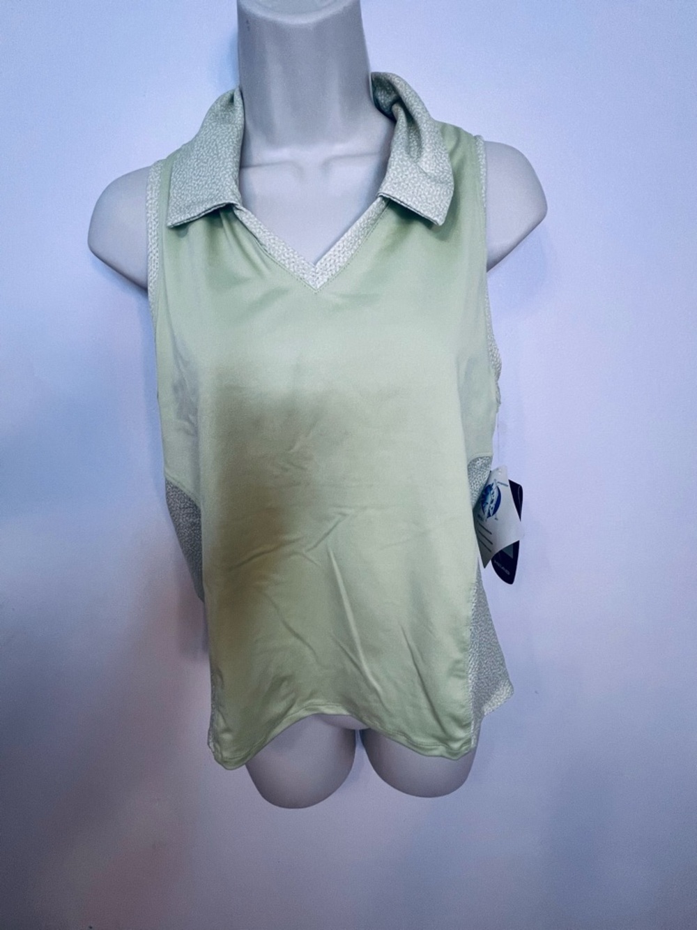 HEAD dri-logic Sleeveless Polo Tank - Light Green Tennis Pickleball Top Medium - Picture 11 of 12